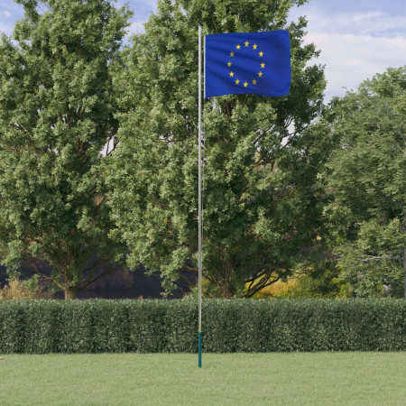 Steag Europei și stâlp din aluminiu, 6,23 m