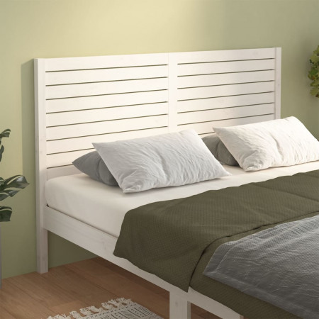 Tăblie de pat, alb, 126x4x100 cm, lemn masiv de pin - Img 1