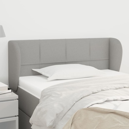 Tăblie de pat cu aripioare gri deschis 93x23x78/88 cm textil