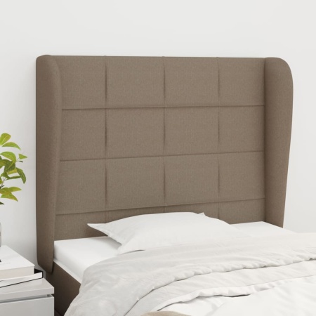 Tăblie de pat cu aripioare gri taupe 83x23x118/128 cm textil