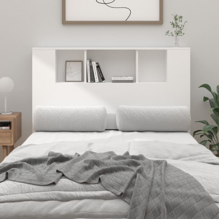 Tăblie de pat cu dulap, alb, 120x18,5x104,5 cm