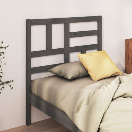 Tăblie de pat, gri, 96x4x104 cm, lemn masiv de pin - Img 1