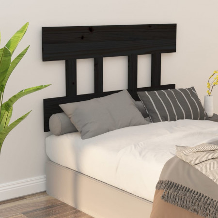Tăblie de pat, negru, 93,5x3x81 cm, lemn masiv de pin - Img 1