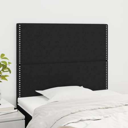 Tăblii de pat, 2 buc, negru, 90x5x78/88 cm, textil