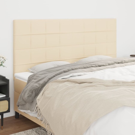 Tăblii de pat, 4 buc, crem, 90x5x78/88 cm, textil
