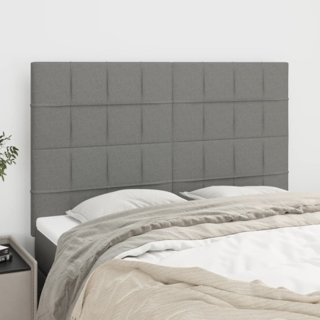 Tăblii de pat, 4 buc, gri închis, 72x5x78/88 cm, textil