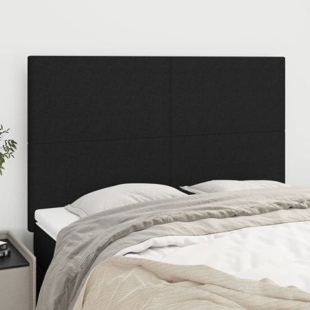 Tăblii de pat, 4 buc, negru, 72x5x78/88 cm, textil