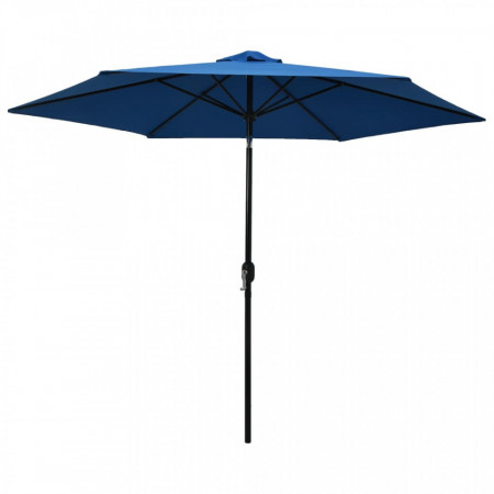 Umbrelă de soare de exterior cu stâlp metalic, azur, 300 cm