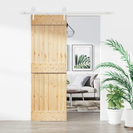 Ușă glisantă cu set de feronerie 70x210 cm, lemn masiv de pin