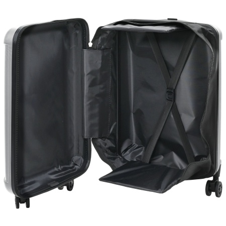 Valiză pliabilă cu husă dură de 20in argintie 34 x 23 x 55.5 cm ABS