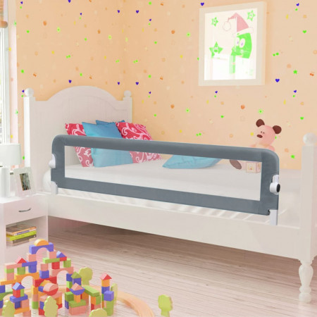 Balustradă de protecție pat copii, gri, 120x42 cm, poliester
