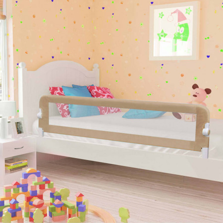 Balustradă protecție pat copii, gri taupe, 180x42 cm, poliester - Img 1