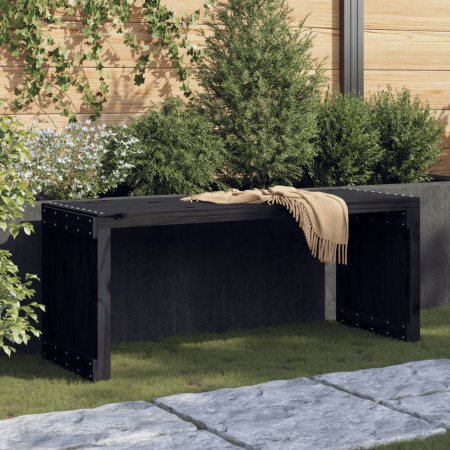 Bancă grădină extensibilă negru 212,5x40,5x45 cm lemn masiv pin