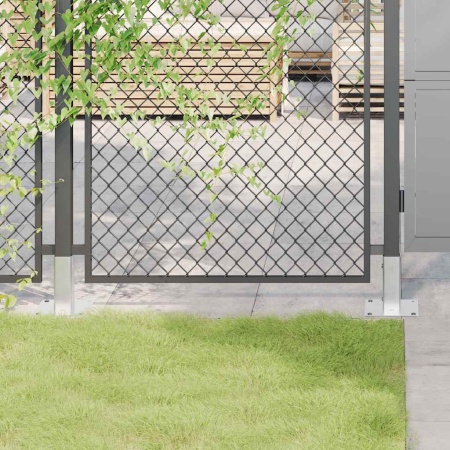 Baze stâlp pătrate 4 buc Argintiu 46x46 mm Oțel galvanizat