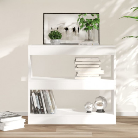 Bibliotecă/Separator cameră, alb, 80x30x72 cm