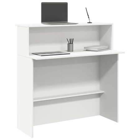 Birou de recepție alb 100x50x103,5 cm din lemn prelucrat