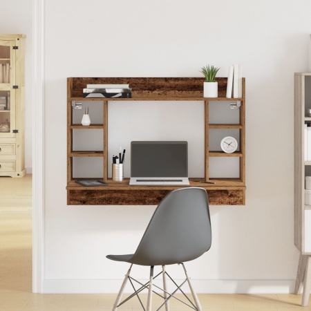 Birou Montat pe Perete Stejar Vechi 105x48x75 cm Lemn Prelucrat