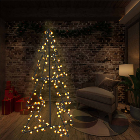 Brad Crăciun conic, 78x120 cm, 160 LED-uri, interior &amp; exterior - Img 1