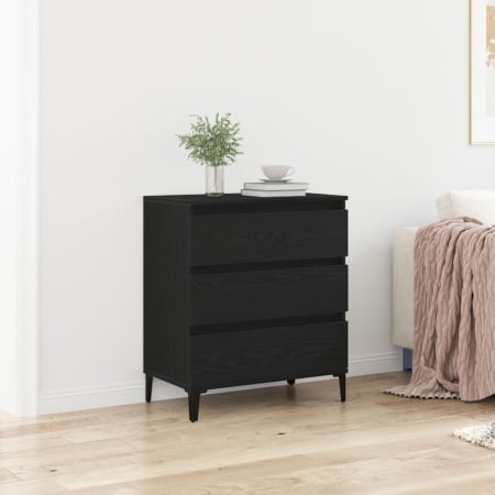 Bufet Negru Stejar 60x35x70 cm Lemn prelucrat