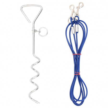 Cablu de legare pentru câini cu țăruș de pământ, 3 m