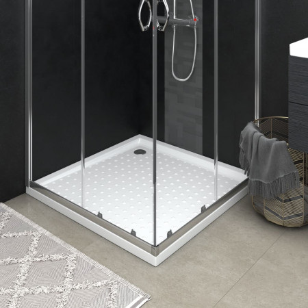 Cădiță de duș cu puncte, alb, 80x80x4 cm, ABS
