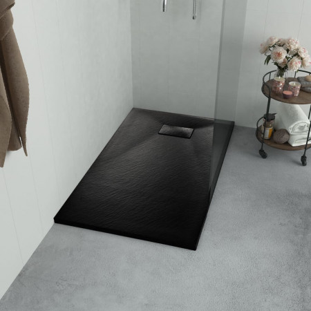 Cădiță de duș, negru, 100 x 70 cm, SMC