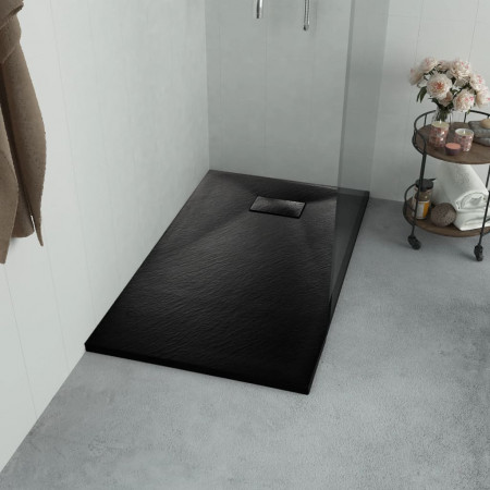 Cădiță de duș, negru, 90 x 90 cm, SMC