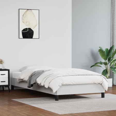 Cadru de pat, alb, 100x200 cm, piele ecologică