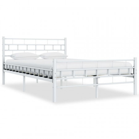 Cadru de pat, alb, 120 x 200 cm, metal - Img 1