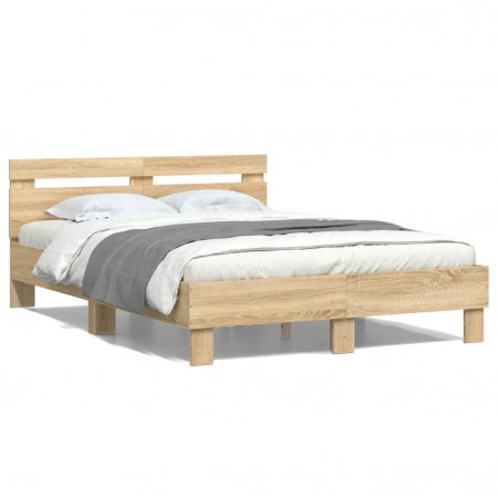 Cadru de pat cu tăblie stejar sonoma 120x190 cm lemn prelucrat