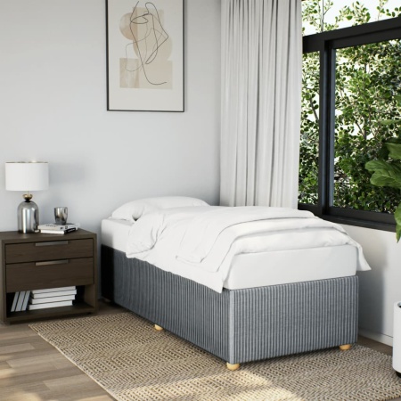 Cadru de pat, gri deschis, 90x190 cm, material textil