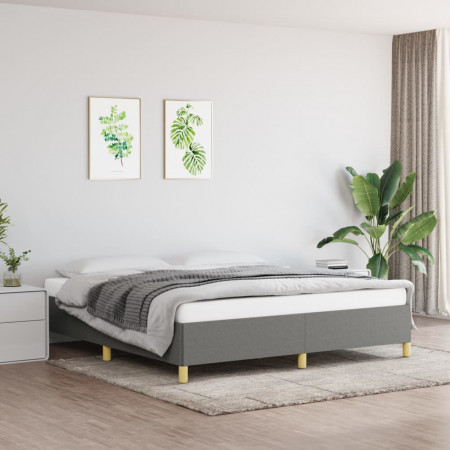 Cadru de pat, gri închis, 160 x 200 cm, material textil