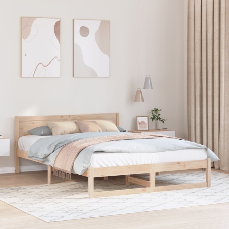 Cadru de pat Lemn natural Lemn masiv de pin 160 x 200 cm Durabil