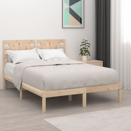 Cadru de pat mic dublu, 120x190 cm, lemn masiv