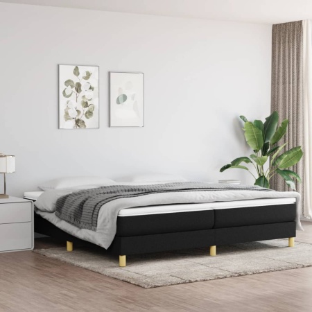 Cadru de pat, negru, 200x200 cm, material textil