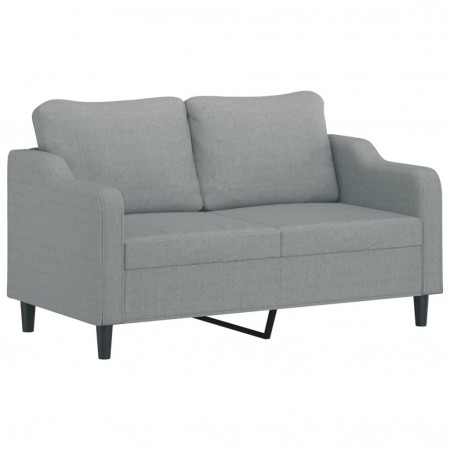 Canapea cu 2 locuri, gri deschis, 140 cm, material textil - Img 1