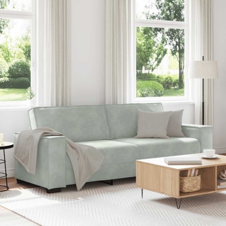 Canapea cu 3 locuri, gri deschis, material 180CM catifea