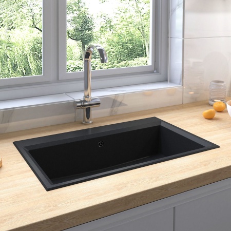 Chiuvetă bucătărie neagră 790x500x193 mm granit