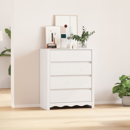 Comodă DRAMMEN Alb 76,5x40x91 cm Lemn masiv Pin