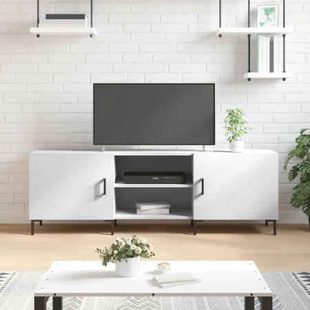 Comodă TV, alb, 150x30x50 cm, lemn compozit