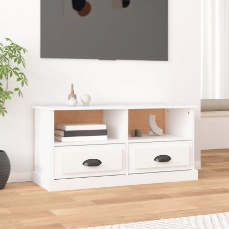 Comodă TV, alb, 93x35,5x45 cm, lemn prelucrat