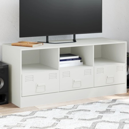 Comodă TV, alb, 99x39x44 cm, oțel - Img 1