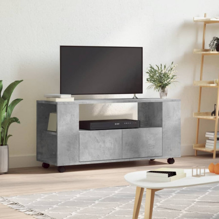 Comodă TV, gri beton, 102x34,5x43 cm, lemn prelucrat