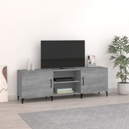 Comodă TV, gri sonoma, 150x30x50 cm, lemn compozit