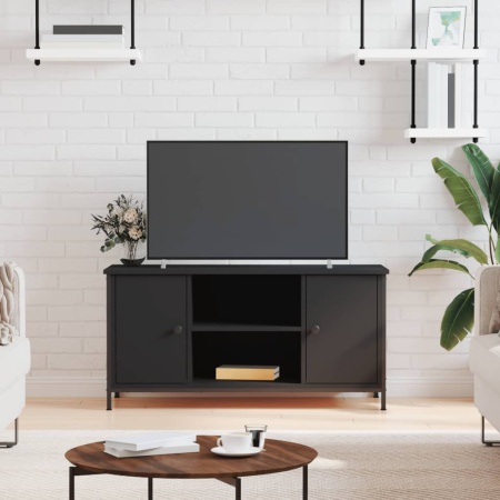 Comodă TV, negru, 100x40x50 cm, lemn prelucrat
