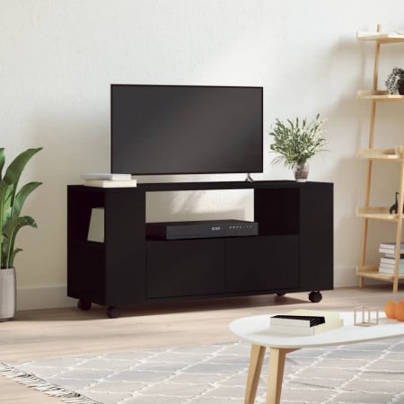 Comodă TV, negru, 102x34,5x43 cm, lemn prelucrat