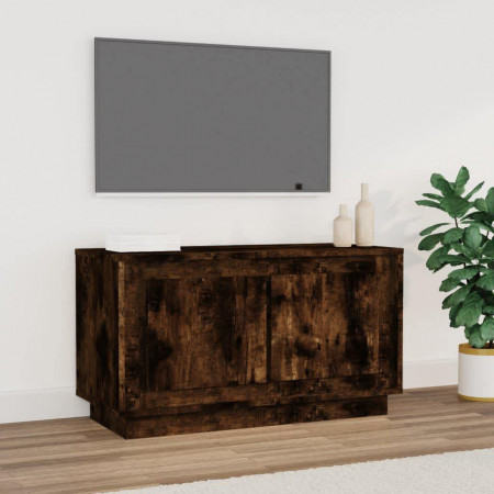 Comodă TV, stejar afumat, 80x35x45 cm, lemn prelucrat