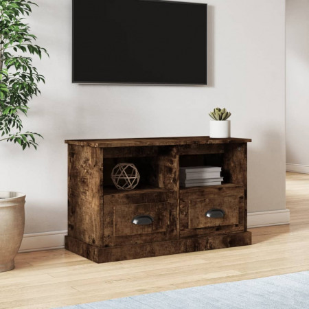Comodă TV, stejar afumat, 80x35x50 cm, lemn prelucrat
