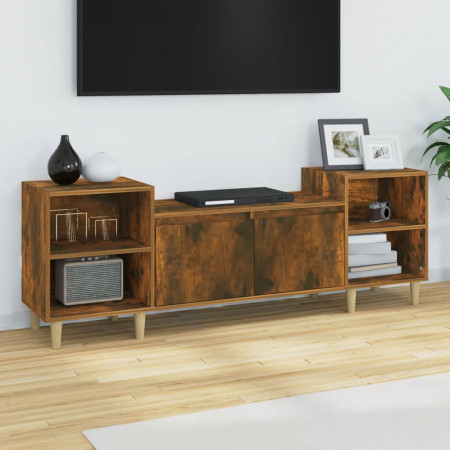 Comodă TV, stejar fumuriu, 160x35x55 cm, lemn prelucrat