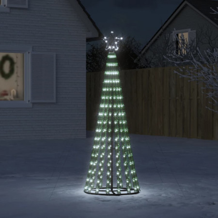 Con de lumină brad de Crăciun cu 275 LED-uri, alb rece, 180 cm
